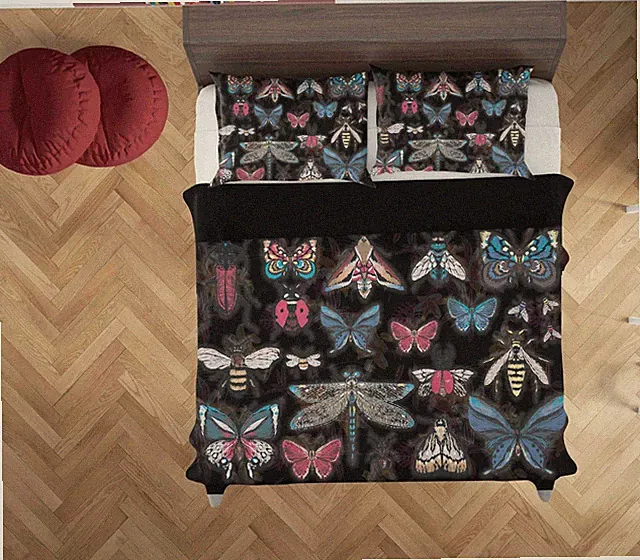 3D Insect Butterfly Dragonfly Color Quilt Cover Set Bedding Sets Pillowcases 64