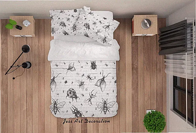 3D Insect Pattern Quilt Cover Set Duvet Cover Bedding Pillowcases