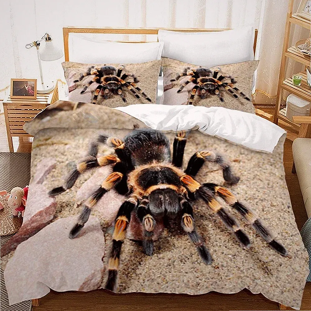 3D Spider Insect Animal Quilt Cover Set Bedding Sets Pillowcases Queen