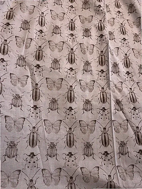 Antique Insects 100% Cotton Fabric BTY Brown White Quilting
