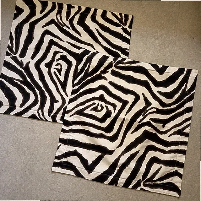 Barclay Butera Zebra Pillow Shams 2 Euro Zipper Black Brown Cream Animal 30”