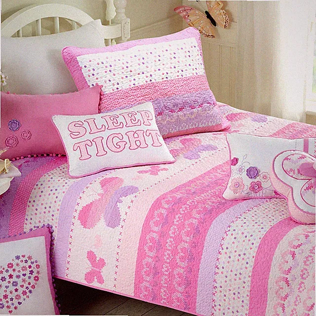 Butterfly Fairisle Reversible Cotton Quilt Set, Bedspreads, Coverlet