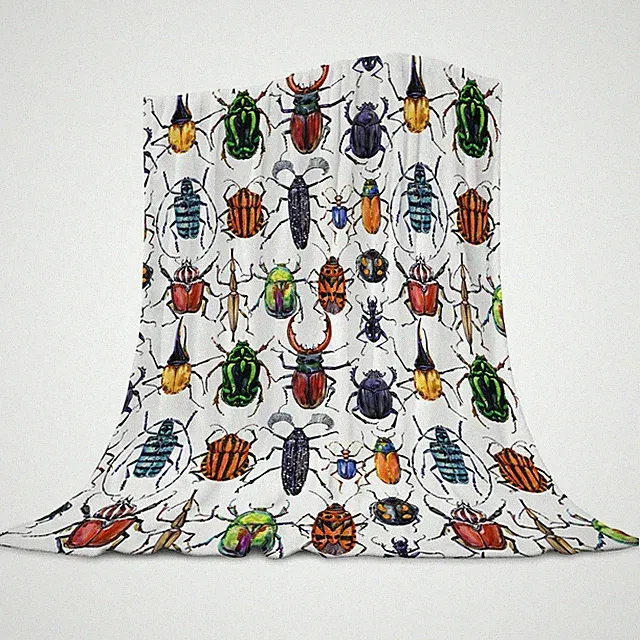 Colorful Beetle Insect Throw Blanket, Super-Soft Flannel Blanket for Boys, ,...