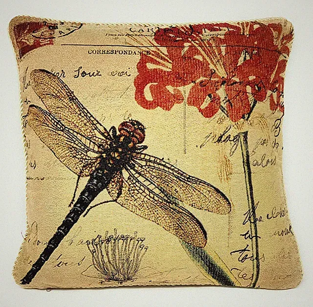 DaDa Bedding Dragonfly Dreams Elegant Insect Bug Throw Pillow Cushion Cover - 1