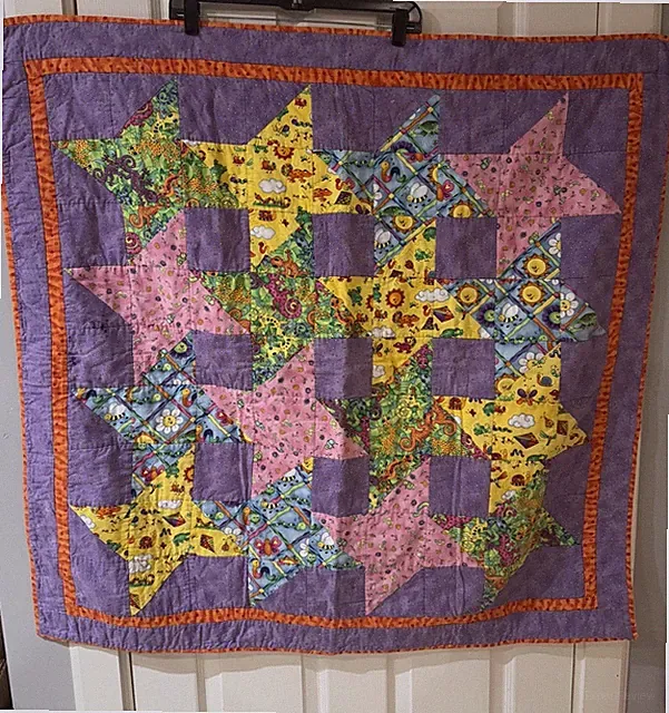 Kids Spring Insects Lizards Purple Multicolor Quilt 40” X 40” 90/00s Vibes