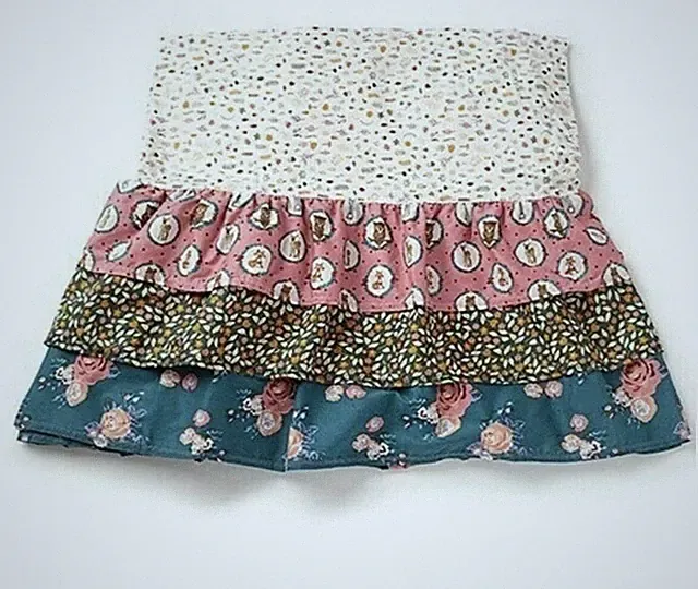 MATILDA JANE Girls Twin bed dust ruffle Tiered Skirt Bedroom Rosy Blossom NEW