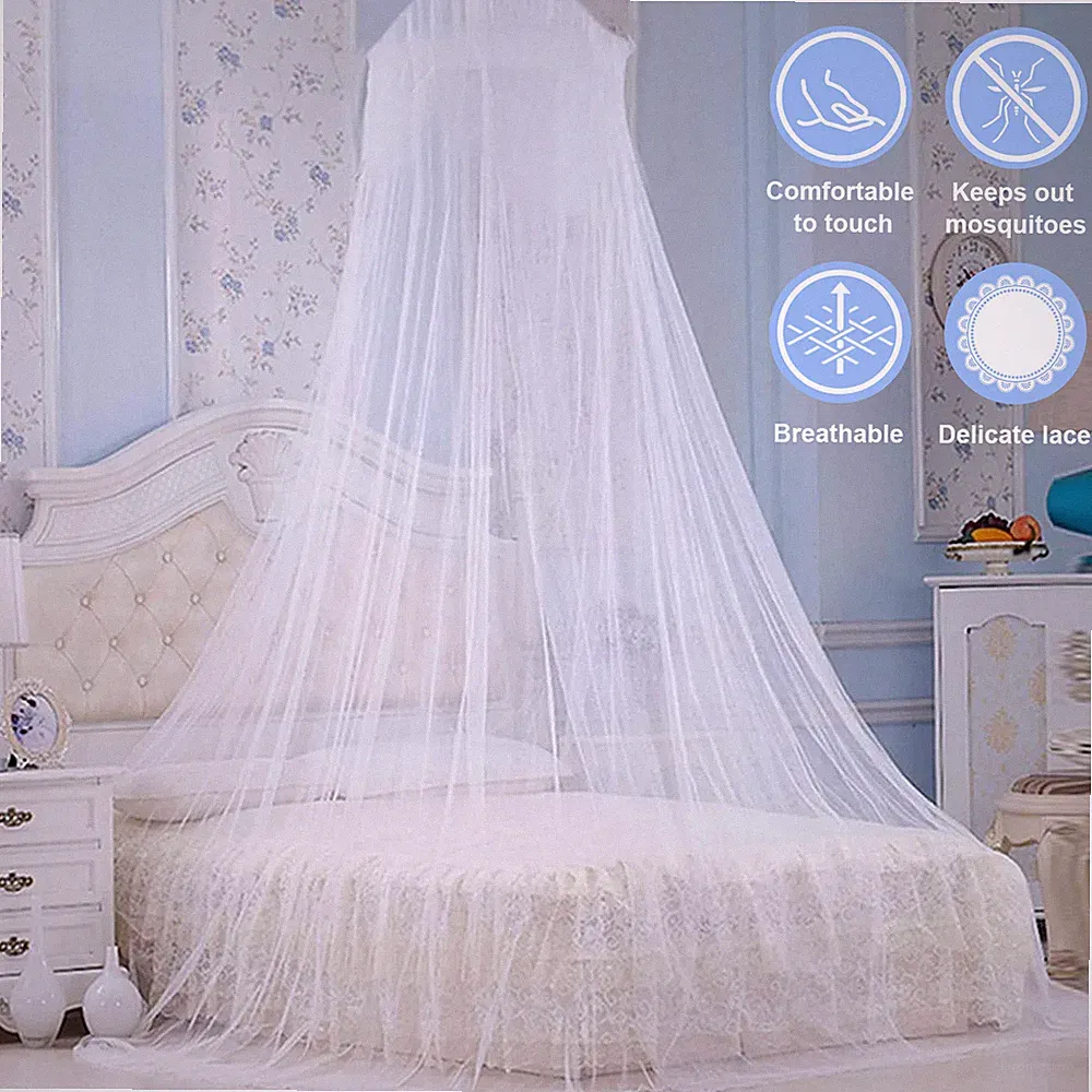 Mosquito Net, Canopy Dome Fly Insect Protect, Single Queen Size Bed Mesh Curtain