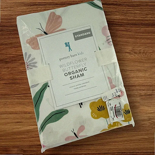 Pottery Barn KIDS Wildflower Butterfly Organic Cotton Standard Pillow Sham New