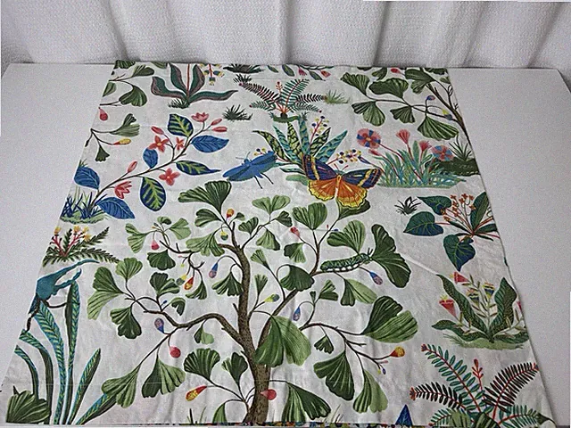Pottery Barn Pillow Sham Euro Case Cover Organic Cotton Butterfly Floral Insects