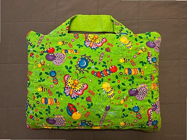 Toddler, Child, Kids Handmade Quilt w Butterfly & Bugs Pattern Reversible Green
