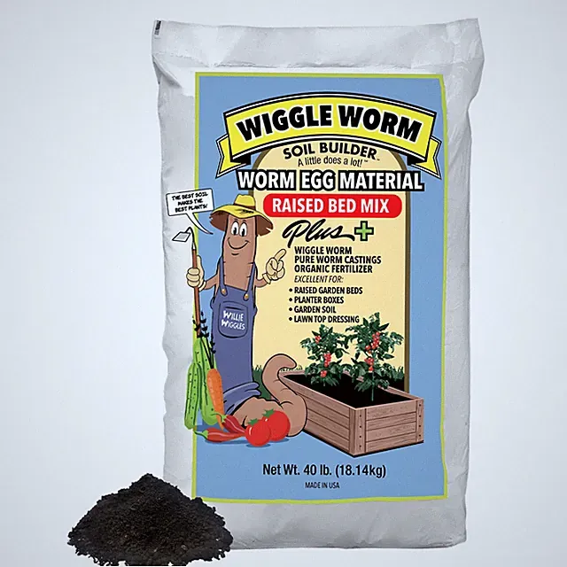 Wiggle Worm Raised Bed Mix with Worm Egg Material and Worm Castings, 40lbs
