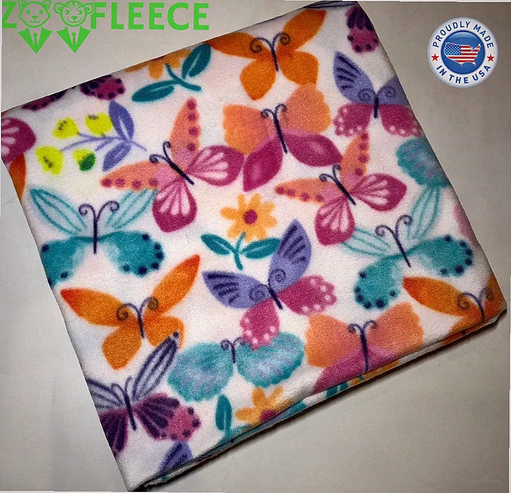 ZooFleece Butterfly Butterflies Colorful Insect Blanket Throw Bedding 55X60"